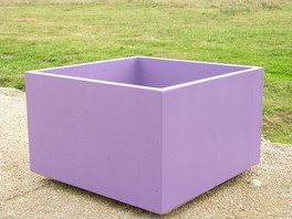 Jardinière carrée 100x100 Béton peint mauve